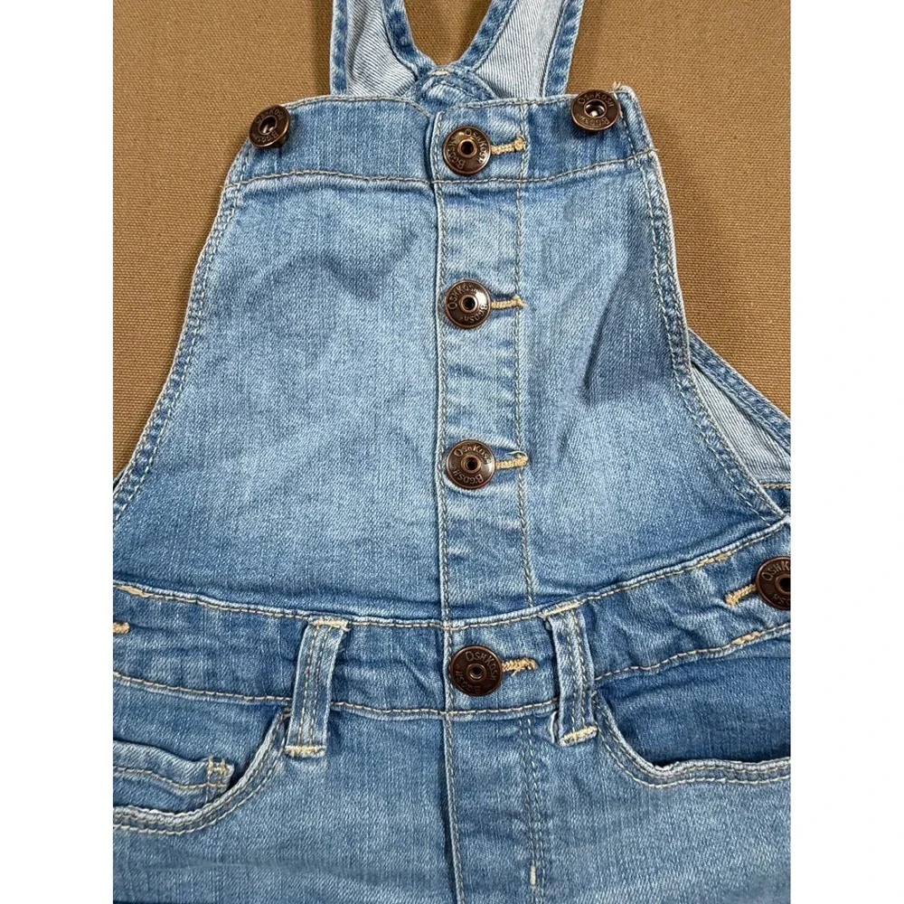 Vintage OshKosh Bgosh Denim Overalls - Girls Size 5 - Adjustable Straps, Buttons